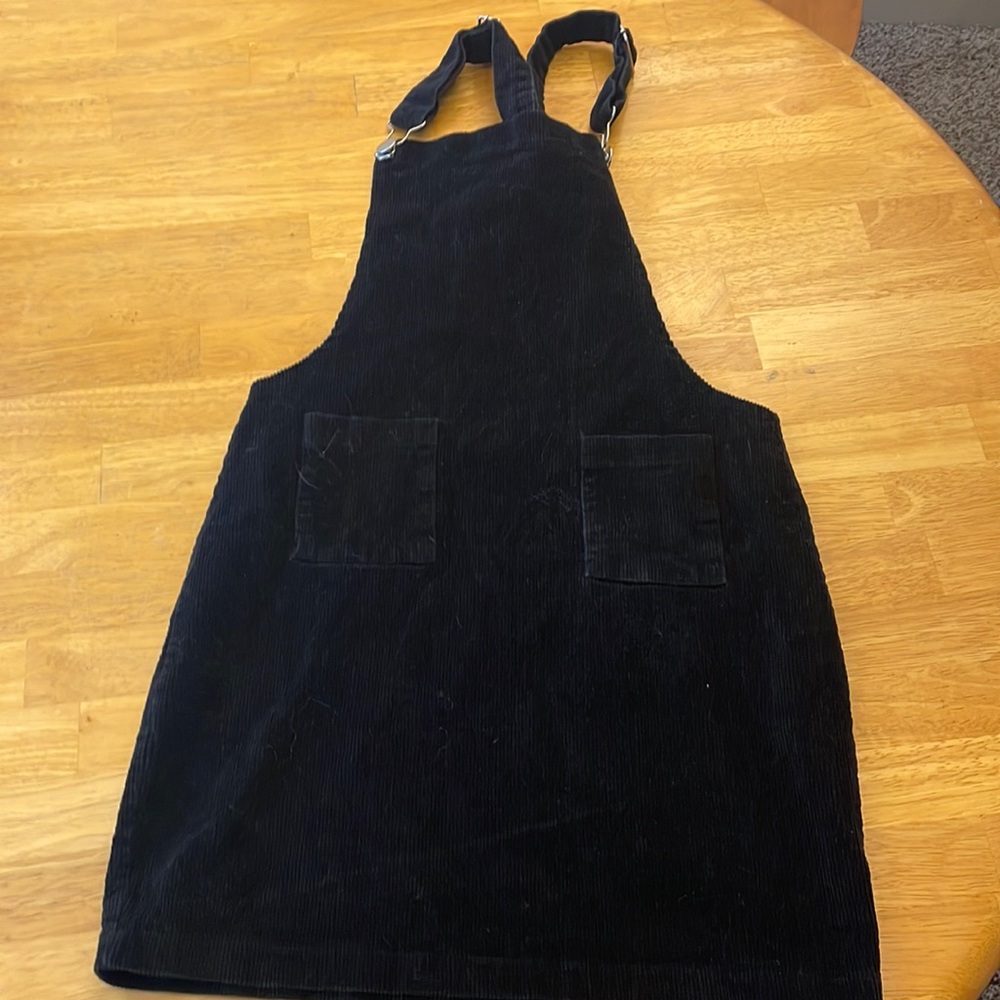 black overall dress. Size small